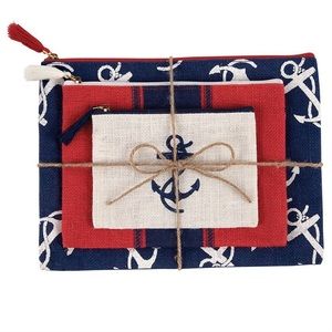 Mud Pie Jute Case Trio - Anchor - New without Tag